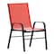 Flash Furniture Brazos 5 Piece Patio Dining Set w/Tempered Glass Patio Table w/4 Chairs w/Red Seats and Backs FV-120B-303CRD-GG - alternate 9